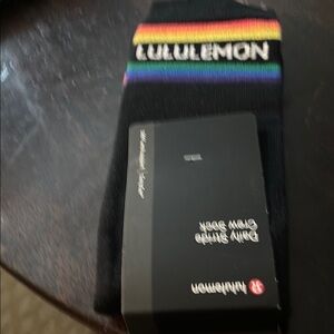 lululemon athletica Black Socks with Rainbow Stripes